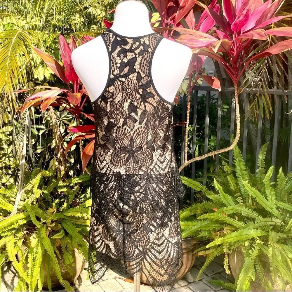 Express Eyelash Lace Overlay Skirt & Tank Set